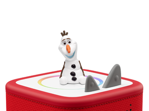 Disney Frozen: Olaf Tonie on a red Toniebox 2 ready to play audio stories and songs