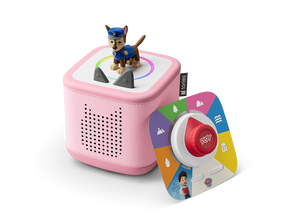 Cloud Pink Toniebox 2 an audio player for kids with Paw Patrol audio figurine and Tonieplay Game