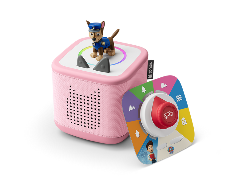 Cloud Pink Toniebox 2 an audio player for kids with Paw Patrol audio figurine and Tonieplay Game