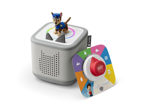 Moon Grey Toniebox 2 an audio player for kids with Paw Patrol audio figurine and Tonieplay Game