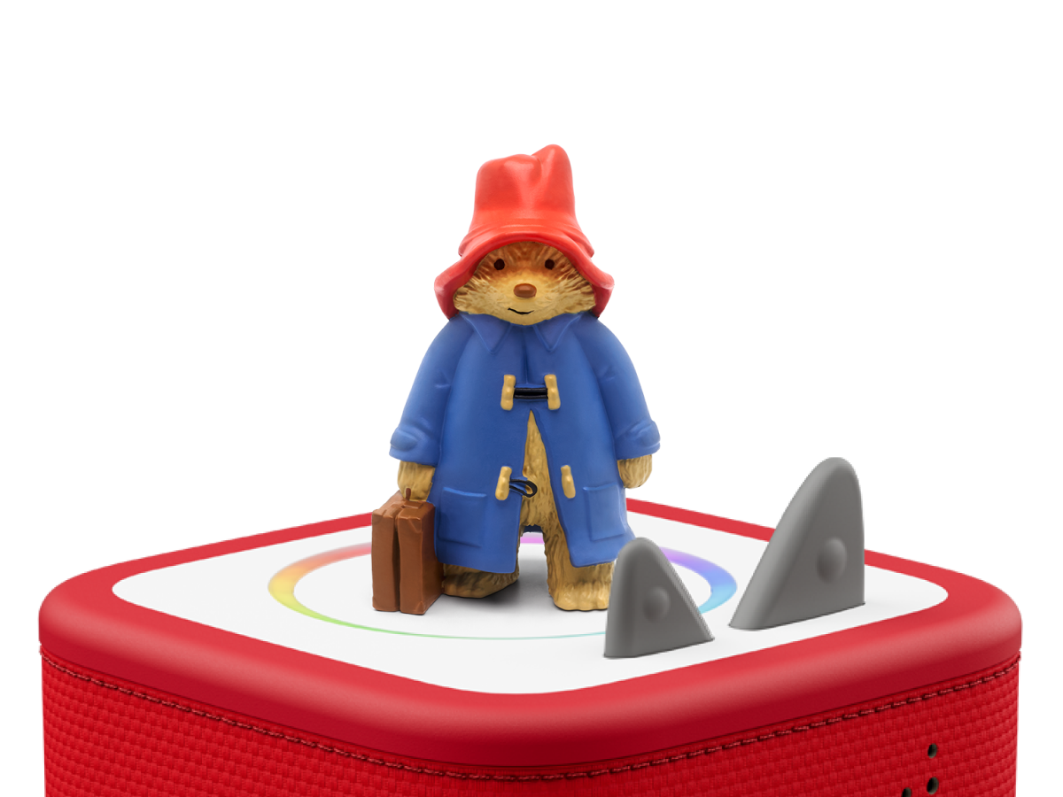 Paddington Bear Tonie on a red Toniebox 2 ready to play audio stories and songs