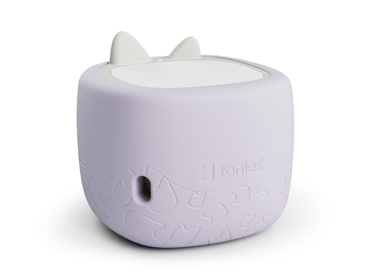 Toniebox Lite Cover pastel lilac on a toniebox lite back view