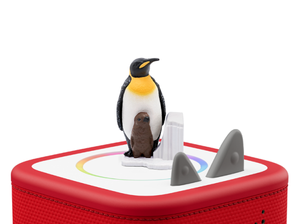 National Geographic Kids: Penguin Tonie on a red Toniebox 2 ready to play audio stories and songs