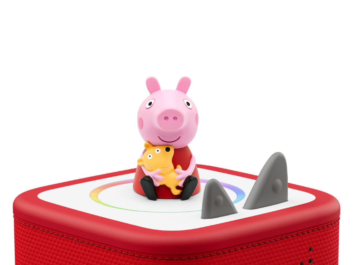 Peppa Pig: On the Road with Peppa Tonie on a red Toniebox 2 ready to play audio stories and songs