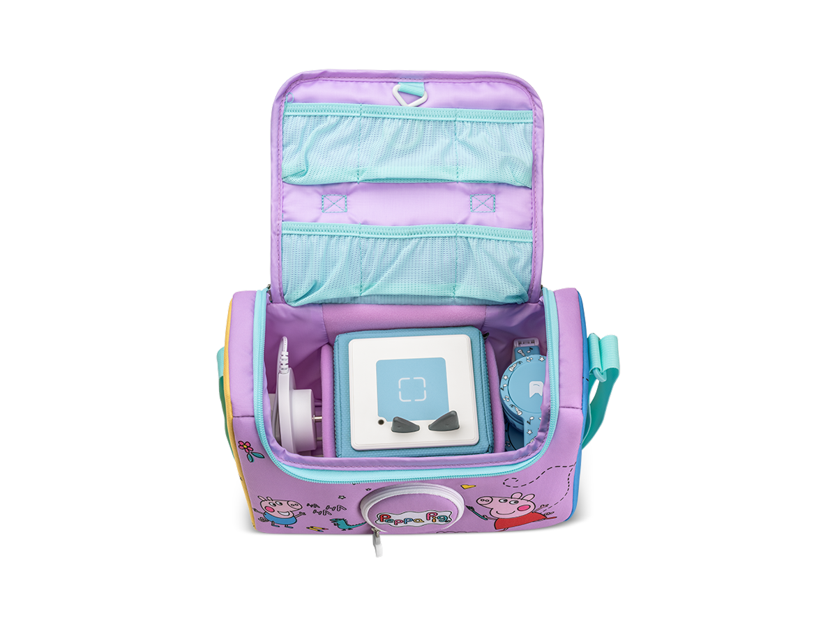 open view with toniebox inside of Listen & Play Bag - Peppa Pig