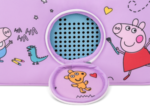 details view of the perforated circle on the Listen & Play Bag - Peppa Pig