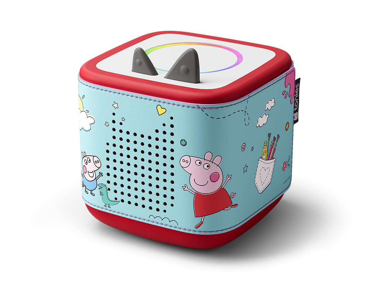 Peppa Pig Sleeve on a red Toniebox 2