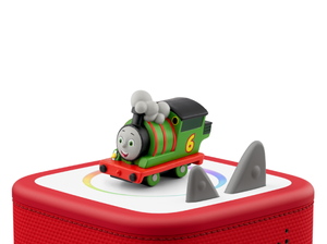 All Engines Go: Percy Tonie on a red Toniebox 2 ready to play audio stories and songs