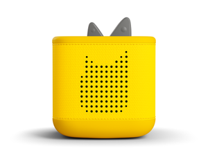 front view of the toniebox 2 in lightning yellow limited edition