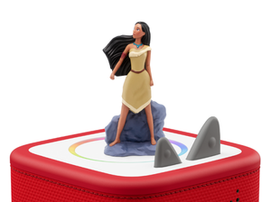 Disney Pocahontas Tonie on a red Toniebox 2 ready to play audio stories and songs