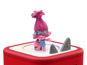 Trolls: Poppy Tonie on a red Toniebox 2 ready to play audio stories and songs