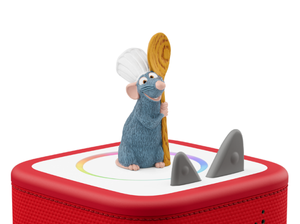 Disney & Pixar Ratatouille Tonie on a red Toniebox 2 ready to play audio stories and songs