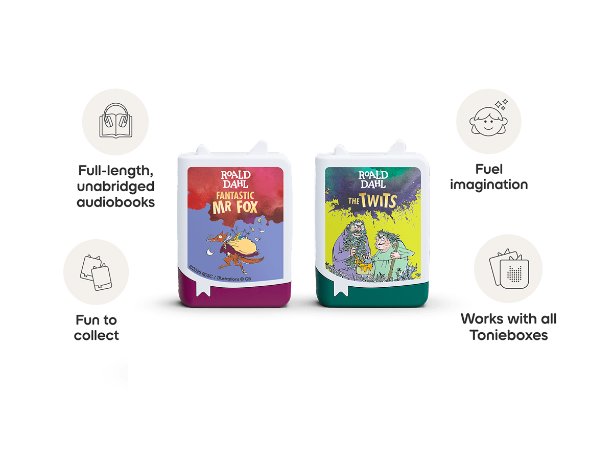 Roald Dahl 2x Book Tonies work with all Tonieboxes and are full length unabridged audiobooks for kids