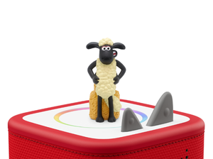 The Farmer's Llamas- Shaun the Sheep Tonie on a red Toniebox 2 ready to play audio stories and songs