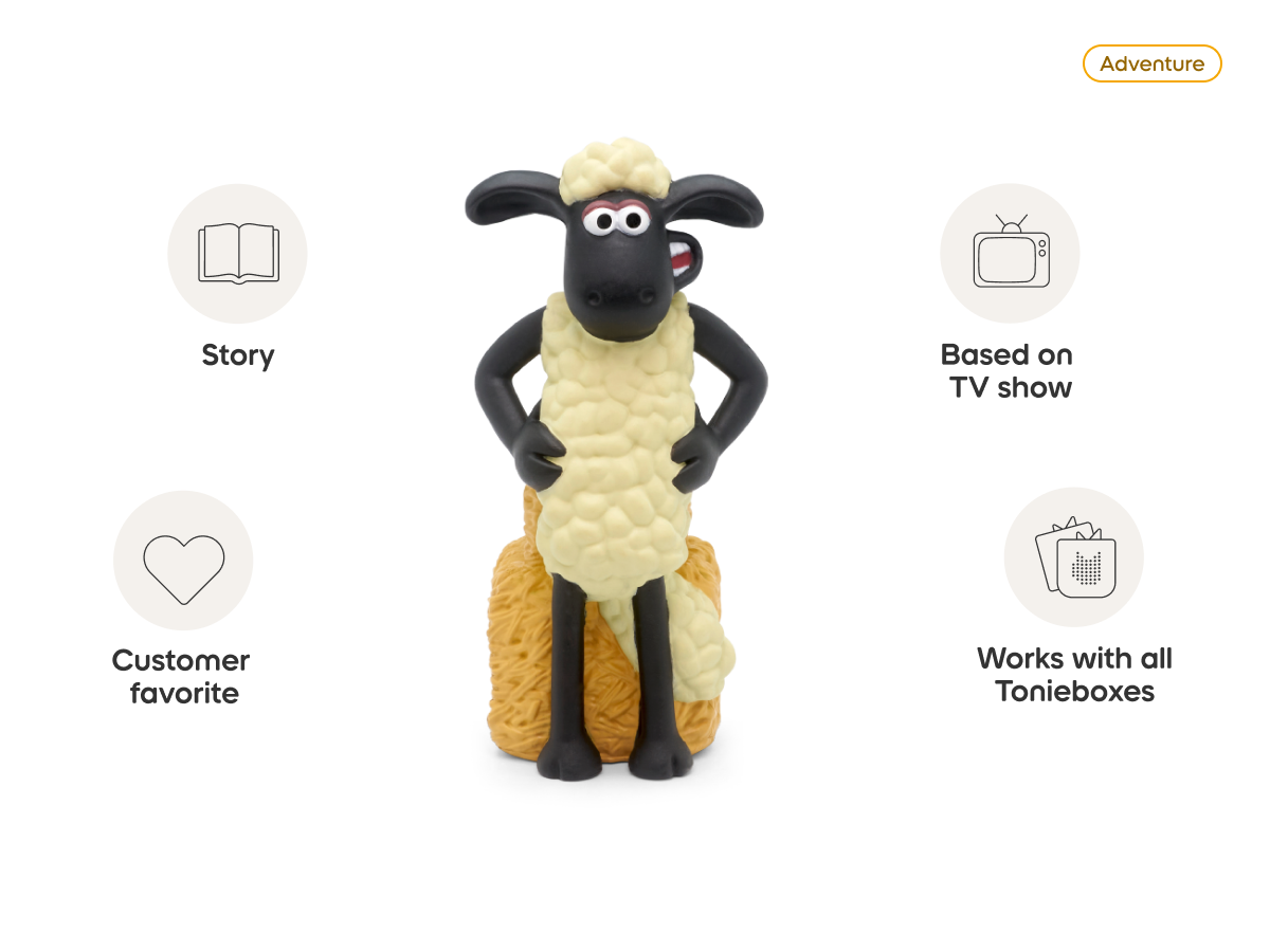 The Farmer's Llamas- Shaun the Sheep Tonie audio figurine from the adventure category, inspiring audio journeys and imaginative play