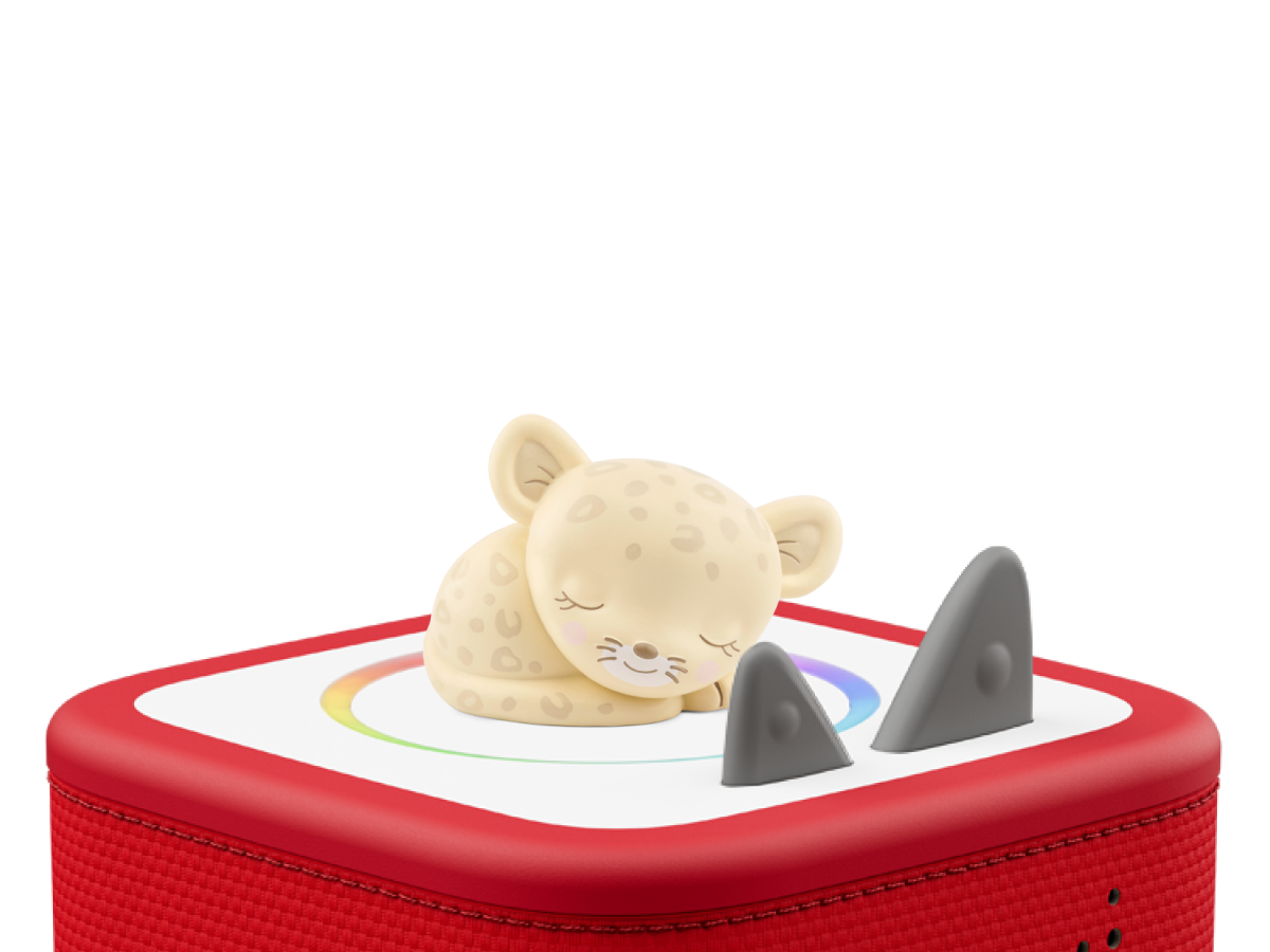 Sleepy Jaguar- Lullabies from the Sleepy Jungle Tonie on a red Toniebox 2 ready to play audio stories and songs