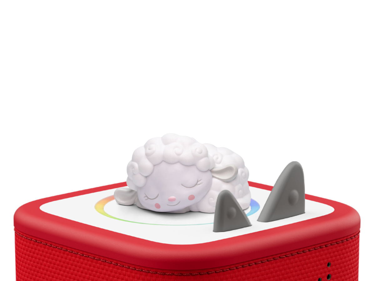 Sleepy Sheep: Lullabies From the Sleepy Meadow on a red Toniebox 2 ready to play audio stories and songs