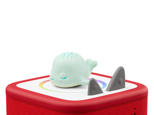 Sleepy Whale: Lullabies from the Ocean Tonie on a red Toniebox 2 ready to play audio stories and songs
