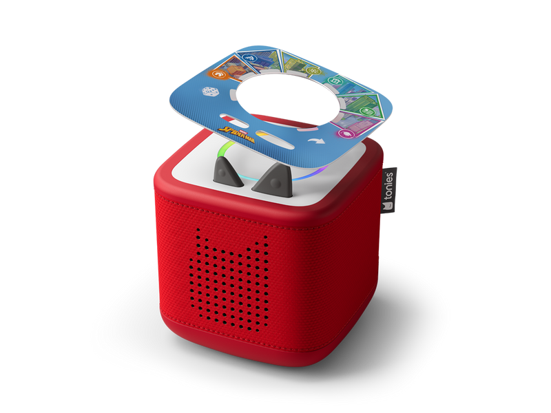 Tonieplay-Spider_Man Disc on red Toniebox 2 an audio player for kids