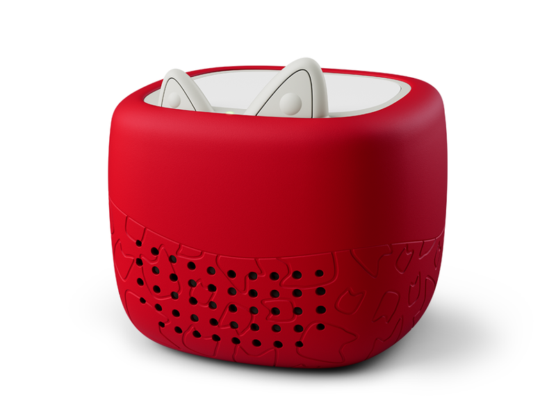 Toniebox Lite Cover sunset red on a toniebox lite