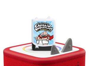 Dav Pilkey: The Adventures of Captain Underpants Book Tonie on a red Toniebox 2 ready to play audio stories and songs
