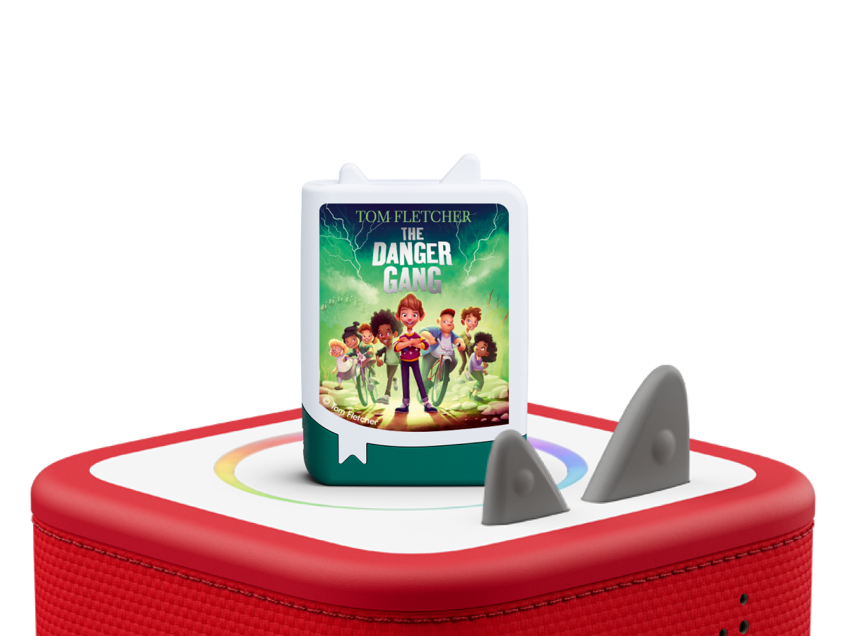 Tom Fletcher: The Danger Gang Book Tonie on a red Toniebox 2 ready to play audio stories and songs