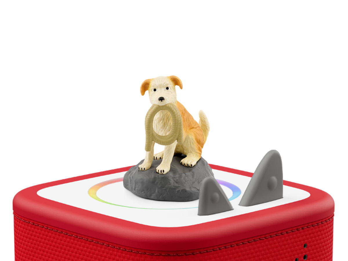 The Famous Five-A Short Story Collection Tonie on a red Toniebox 2 ready to play audio stories and songs
