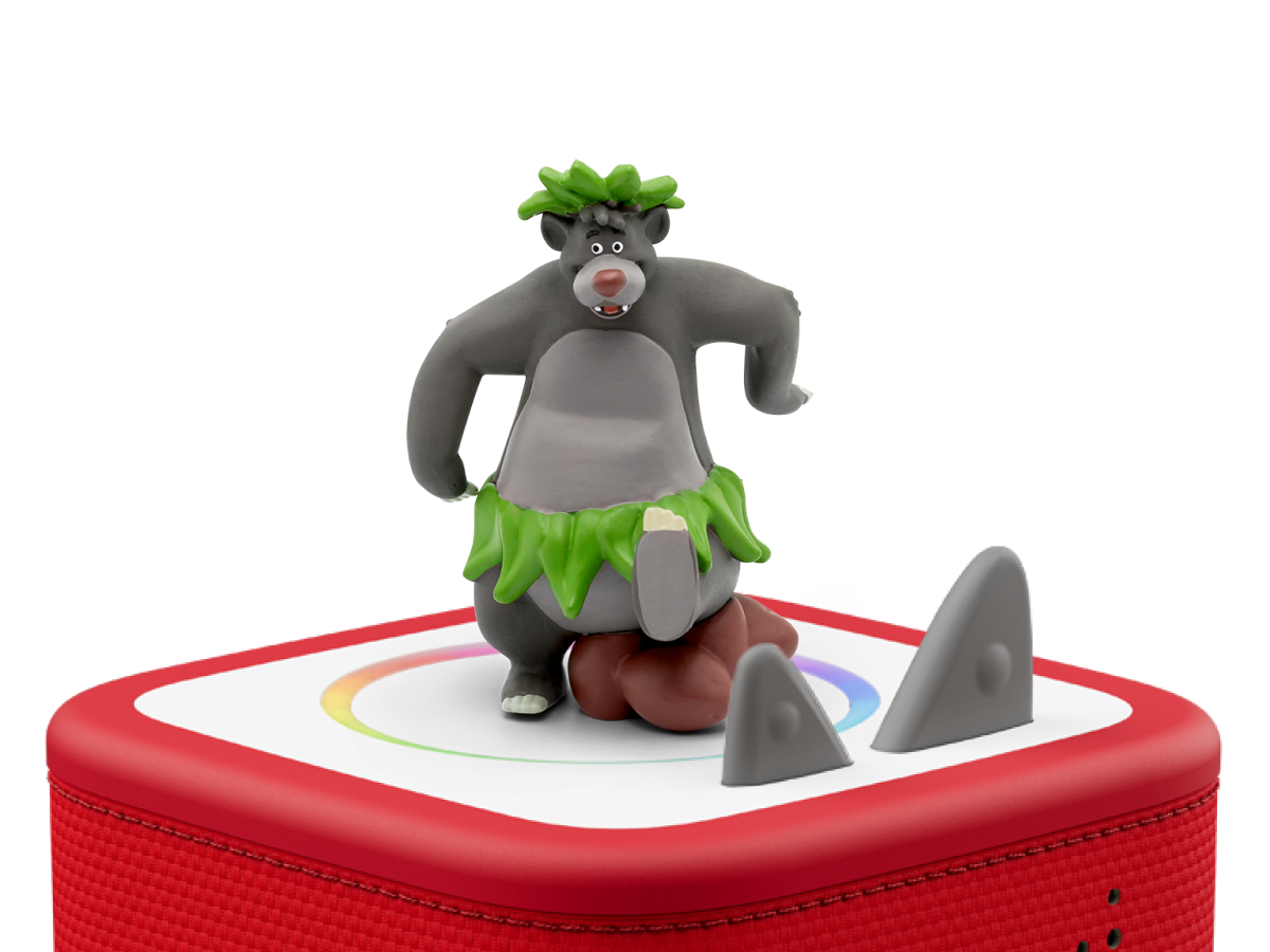 Disney The Jungle Book Tonie on a red Toniebox 2 ready to play audio stories and songs