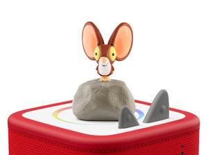 The Lion Inside Tonie on a red Toniebox 2 ready to play audio stories and songs