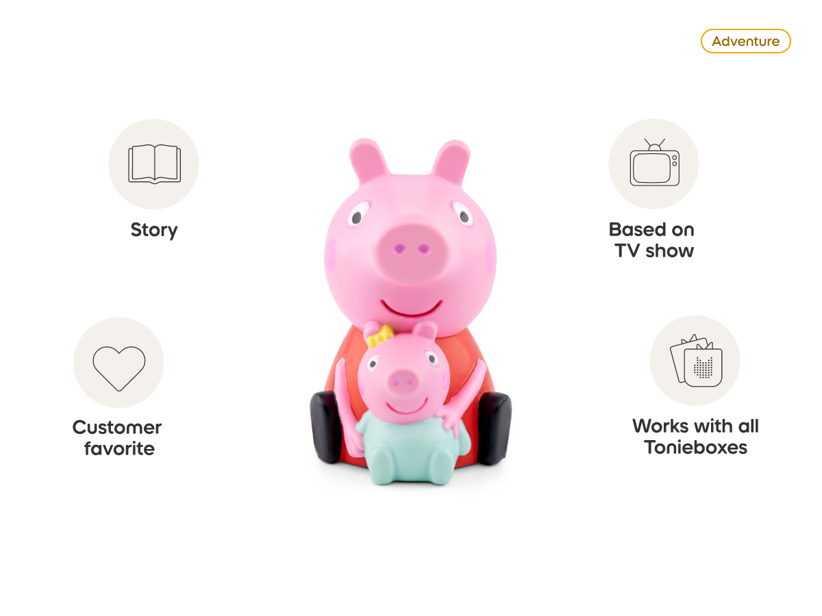 Peppa Pig- The New Baby Sister Tonie audio figurine from the adventure category, inspiring audio journeys and imaginative play