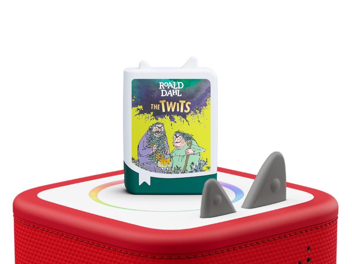 Roald Dahl: The Twits Book Tonie on a red Toniebox 2 ready to play audio stories and songs
