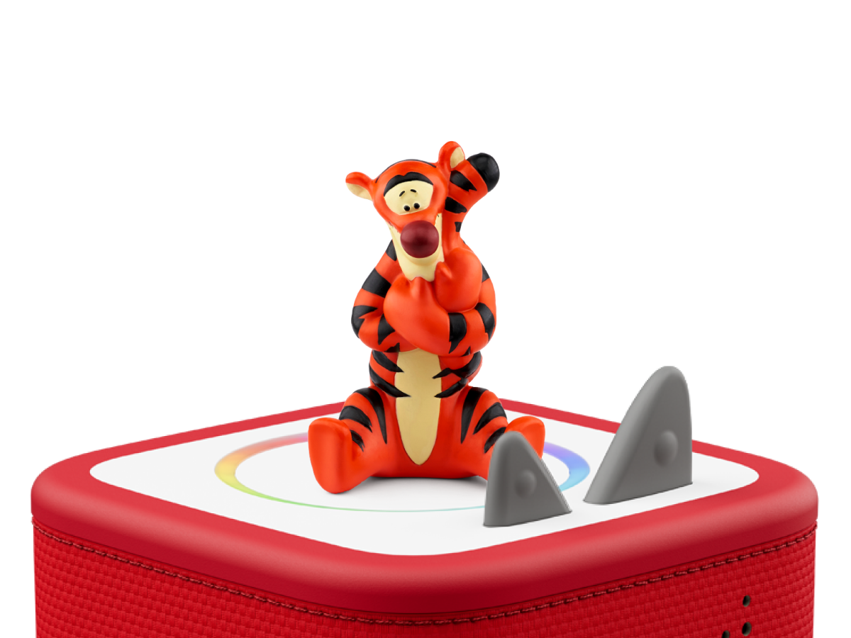 Disney Tigger Tonie on a red Toniebox 2 ready to play audio stories and songs
