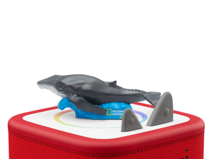 National Geographic Kids: Whale Tonie on a red Toniebox 2 ready to play audio stories and songs