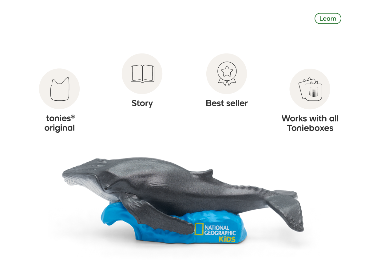 National Geographic Kids: Whale Tonie audio figurine, inspiring audio journeys and imaginative play