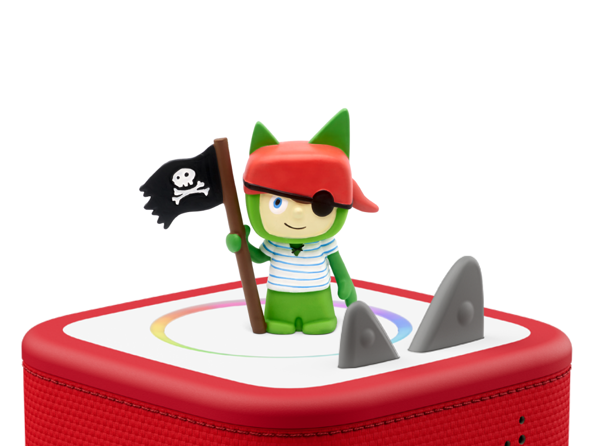 The Wiggles Pirate Creative-Tonie on a red Toniebox 2 ready to play audio stories and songs
